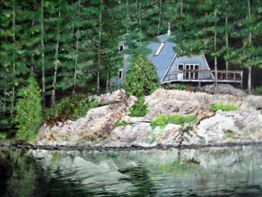 Sun setting on the lake