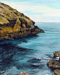 The foot of The Ovens with the waves breaking towards the shore (Sept. 2011)