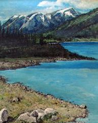 Mountain reflected in lake between Skagway and Whitehorse (Jul. 2009)